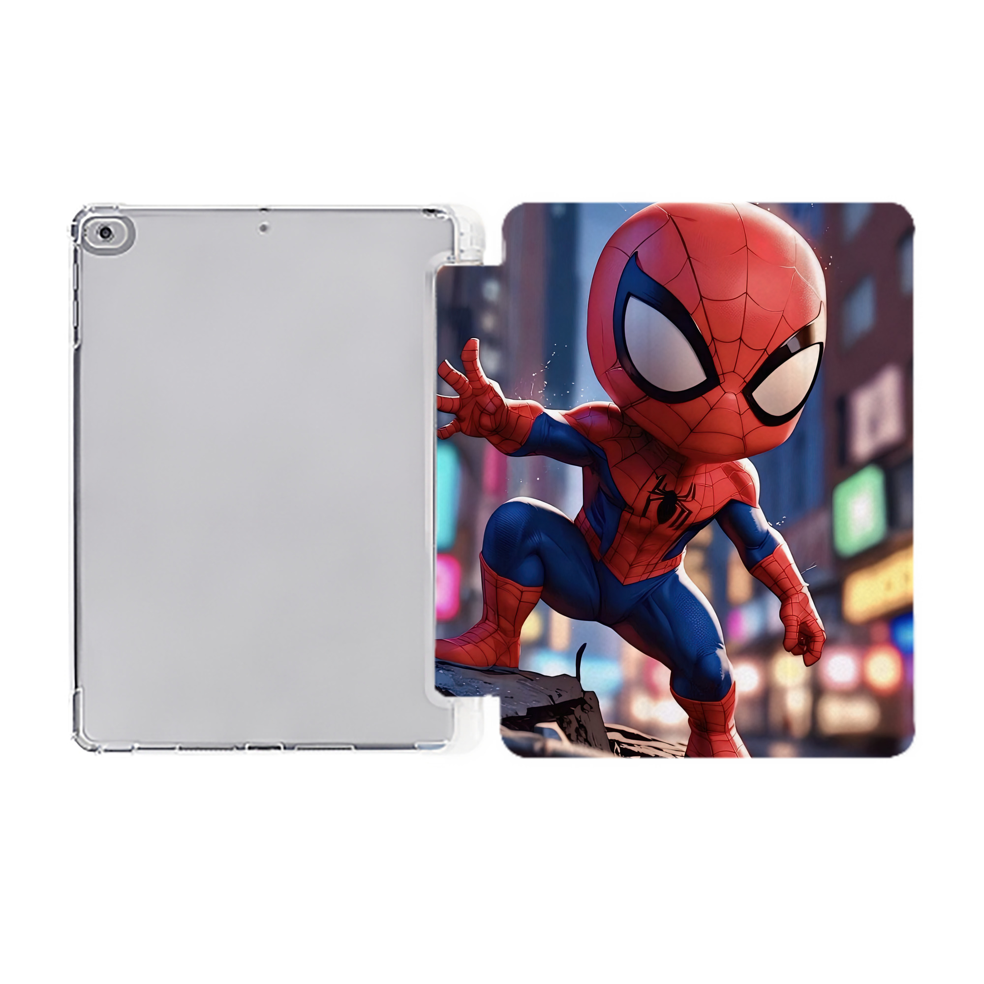 （画像用） Spider Man スパイダーマン IPad ケース ペン収納付き 三つ折りスタンド PUレザー×シリコン 対応機種9.5/10.5/10.9インチ